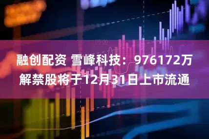 融创配资 雪峰科技：976172万解禁股将于12月31日上市流通